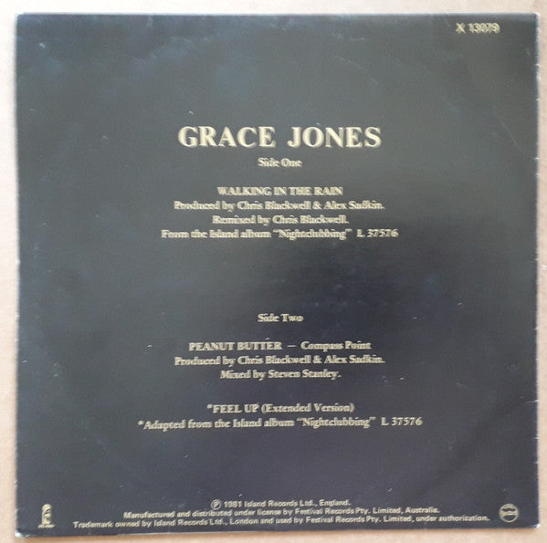 Grace Jones : Walking In The Rain (12", Ltd)