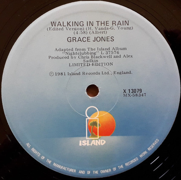 Grace Jones : Walking In The Rain (12", Ltd)