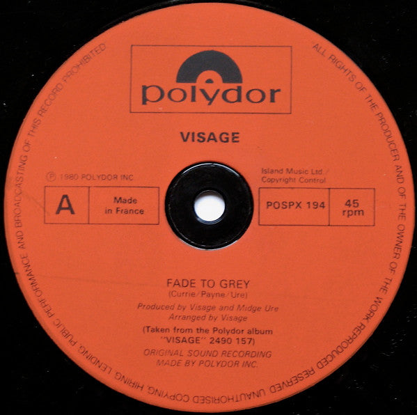 Visage : Fade To Grey (12", Single)