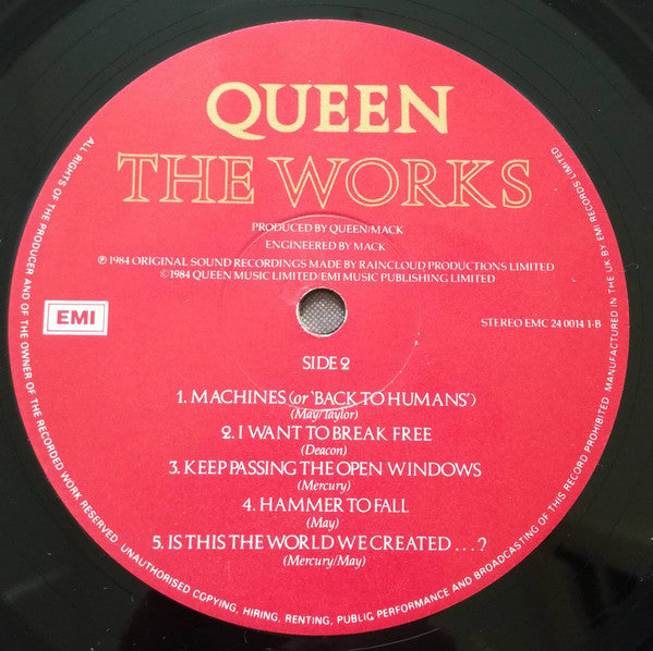 Queen : The Works (LP, Album, Sla)