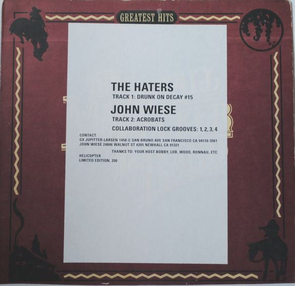 The Haters / John Wiese : The Haters / John Wiese (12", S/Sided, Ltd)