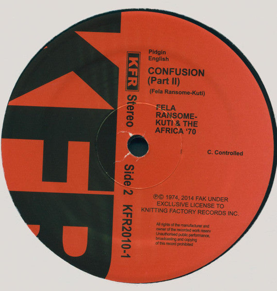 Fela Ransome-Kuti* & The Africa 70* : Confusion (LP, Album, RE)