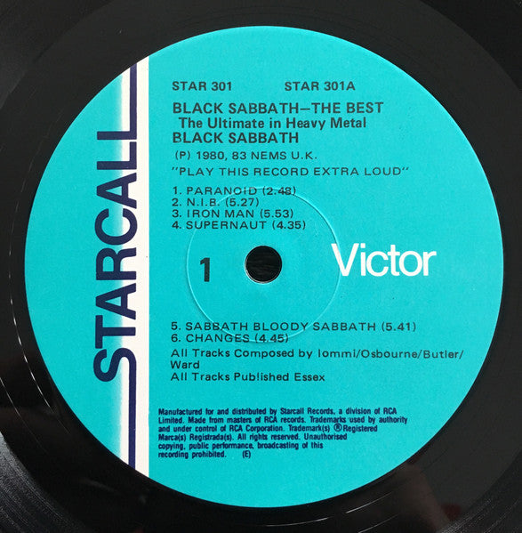 Black Sabbath : The Best - The Ultimate In Heavy Metal (LP, Comp)