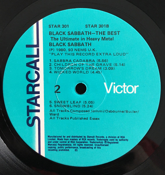 Black Sabbath : The Best - The Ultimate In Heavy Metal (LP, Comp)