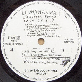 Liimanarina : Läntinen Pornokatu 25 B 13 (7", EP)