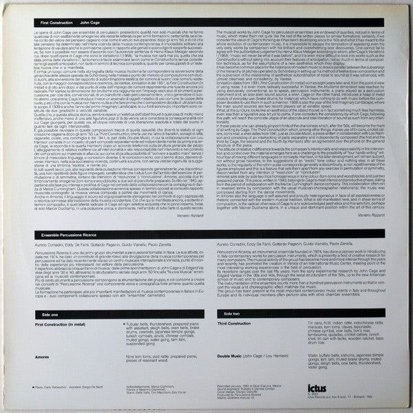 Ensemble Percussione Ricerca - John Cage : First Construction (LP, Album)