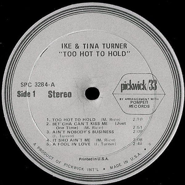 Ike And Tina Turner* : Too Hot To Hold (LP, Album, RE)