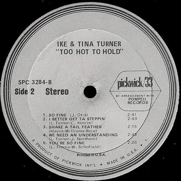 Ike And Tina Turner* : Too Hot To Hold (LP, Album, RE)