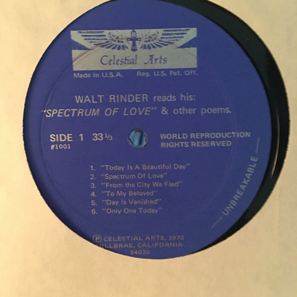 Walter Rinder : “Spectrum Of Love” & Other Poems (LP)