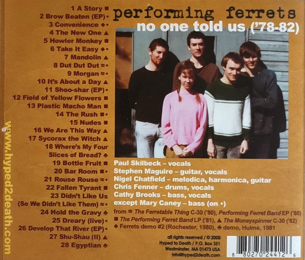Performing Ferrets* : No One Told Us (CD, Comp, RM)