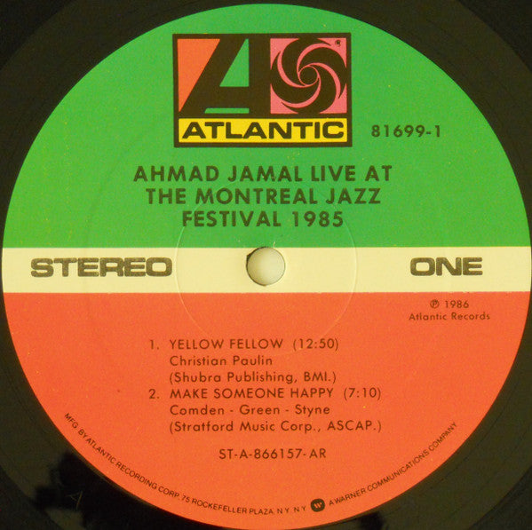 Ahmad Jamal : Live At The Montreal Jazz Festival 1985 (2xLP, Album, All)