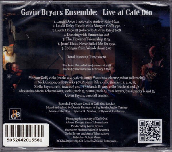 Gavin Bryars Ensemble : Live At Café Oto (CD, Album)