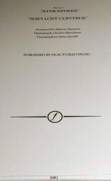Joy Division : Atmosphere (12", Single, RP, MVS)