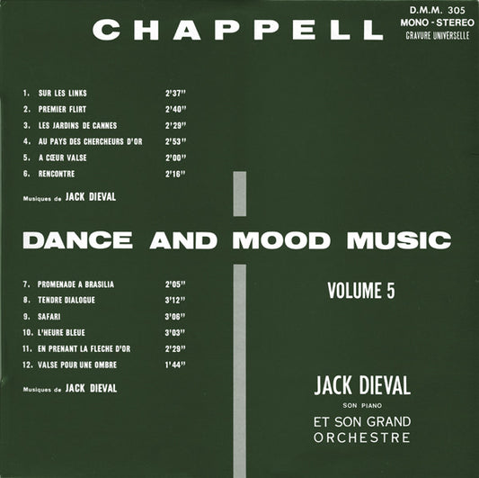 Jack Diéval Son Piano Et Son Grand Orchestre : Dance And Mood Music Volume 5 (LP)
