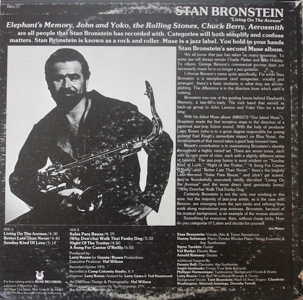 Stan Bronstein : Living On The Avenue (LP, Album)