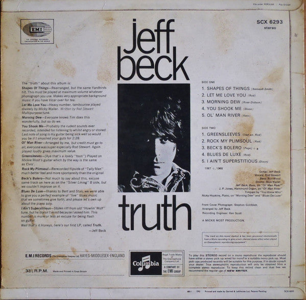 Jeff Beck : Truth (LP, Album)