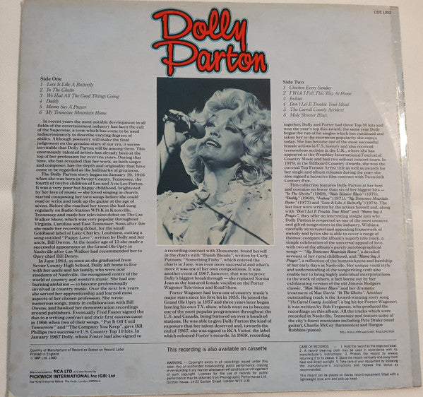 Dolly Parton : Love Is Like A Butterfly (LP, Comp)