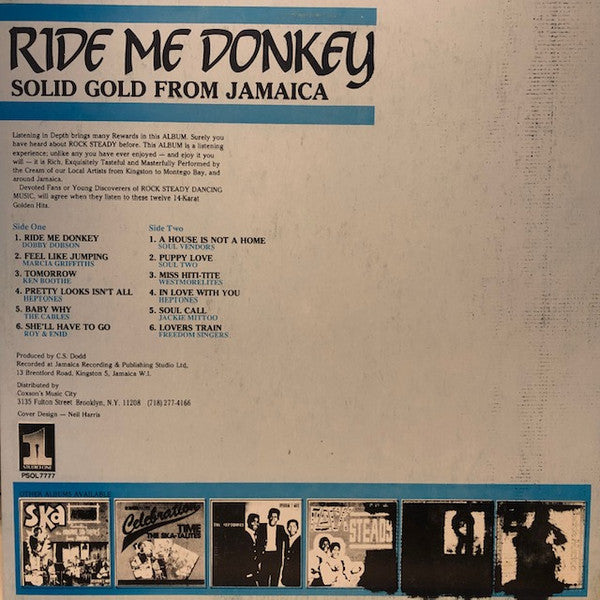 Various : Ride Me Donkey - Solid Gold From Jamaica (LP, Comp, RE)