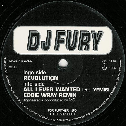 DJ Fury : Revolution / All I Ever Wanted (Eddie Wray Remix) (12")