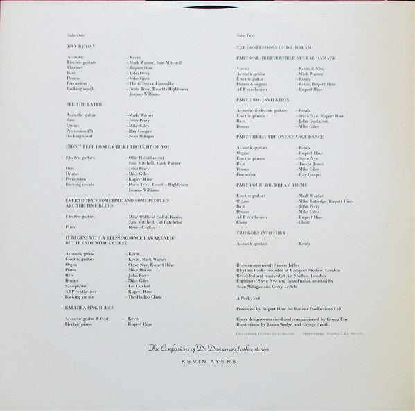 Kevin Ayers : The Confessions Of Dr. Dream And Other Stories (LP, Album, Emb)