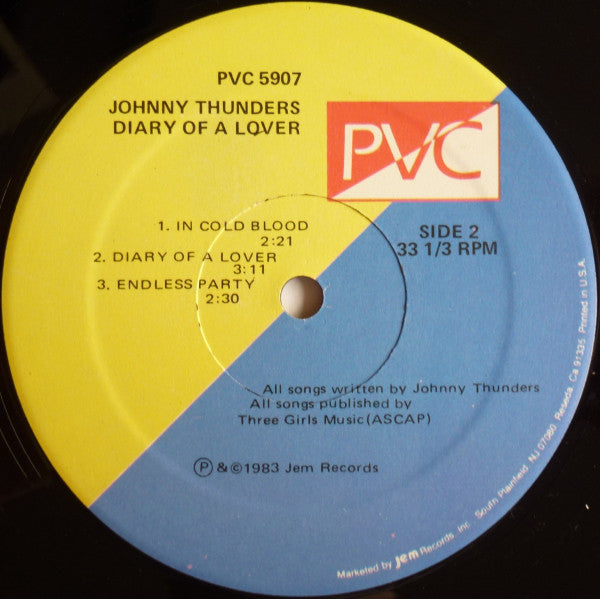 Johnny Thunders : Diary Of A Lover (12", EP)