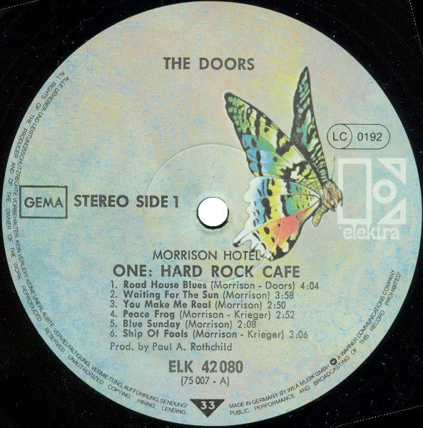 The Doors : Morrison Hotel (LP, Album, RE, Gat)