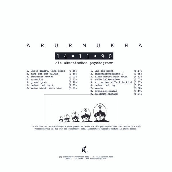 Arurmukha : 14·11·90 - Ein Akustisches Psychogramm (LP, Album, Ltd, Num, RE, RM, Cle)