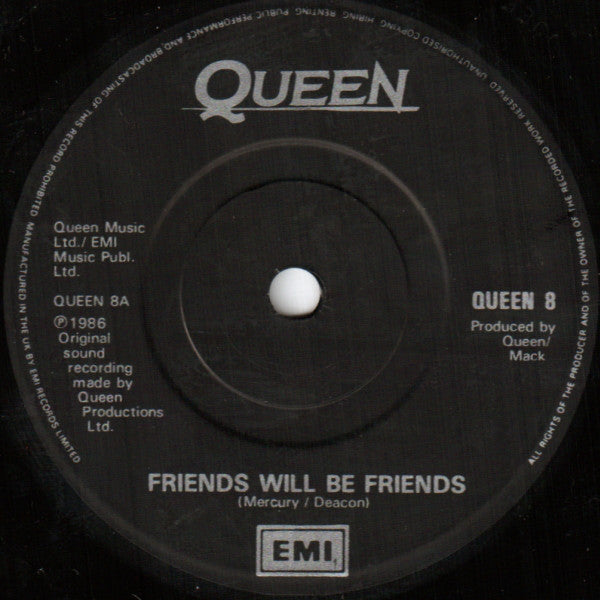 Queen : Friends Will Be Friends (7", Single, Car)