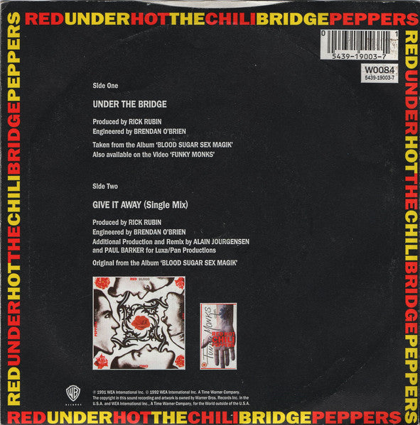 Red Hot Chili Peppers : Under The Bridge (7", Single)