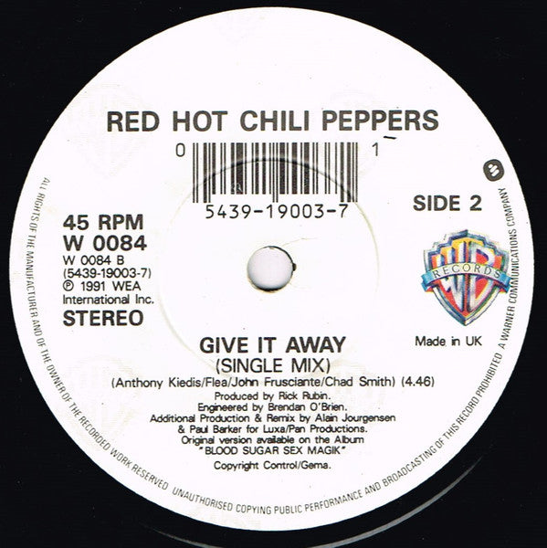 Red Hot Chili Peppers : Under The Bridge (7", Single)