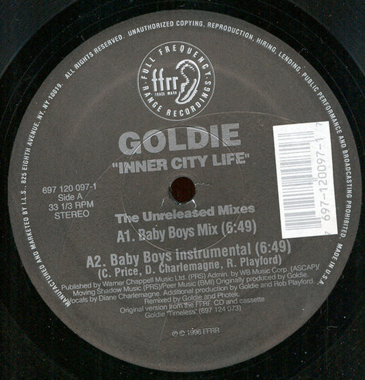 Goldie : Inner City Life (The Unreleased Mixes) (12")