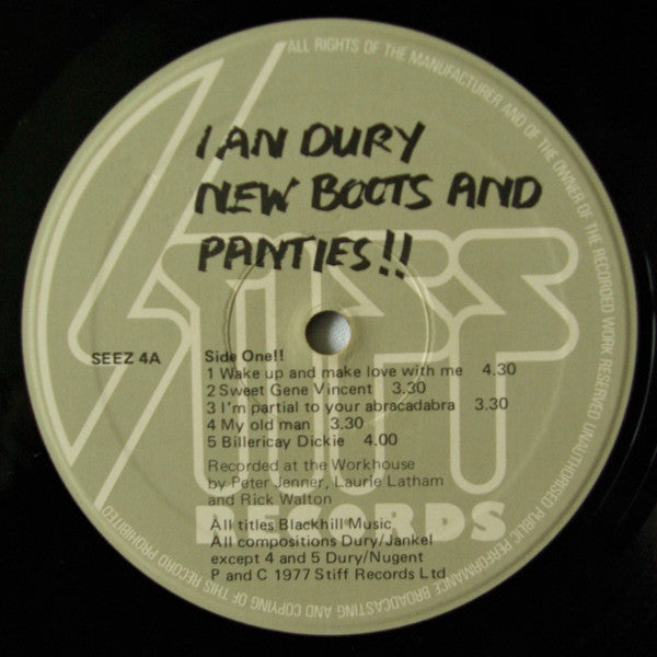Ian Dury : New Boots And Panties!! (LP, Album, 10 )