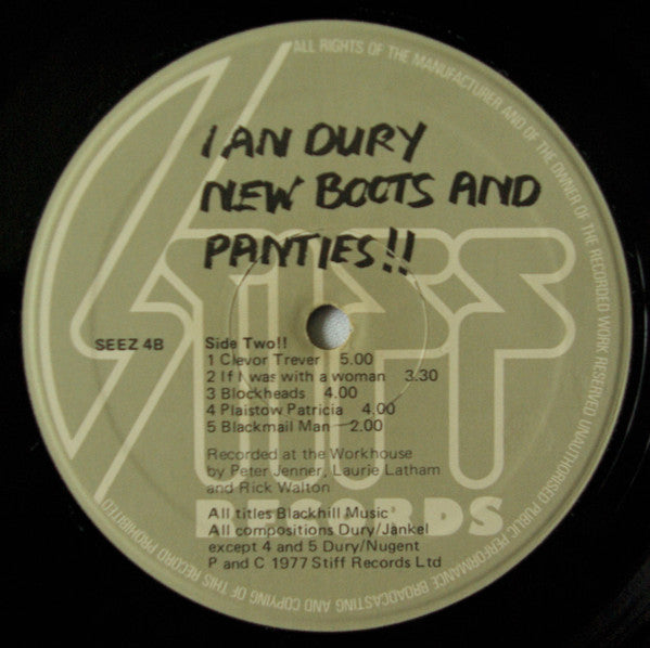 Ian Dury : New Boots And Panties!! (LP, Album, 10 )