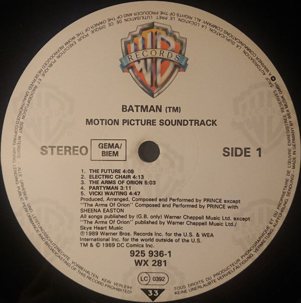 Prince : Batman™ (Motion Picture Soundtrack) (LP, Album)