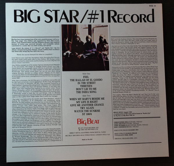 Big Star : #1 Record (LP, Album, RE)
