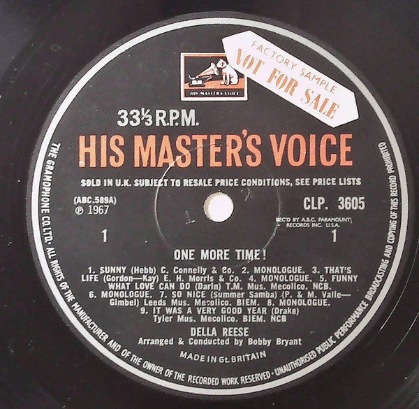 Della Reese : One More Time! Recorded Live At The Playboy Club (LP, Album, Mono)