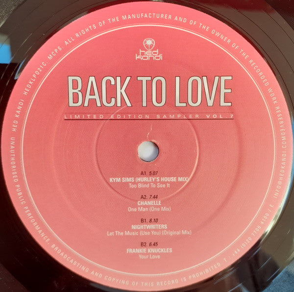 Various : Back To Love (Sampler Vol. 7) (2xLP, Comp, Ltd, Num)