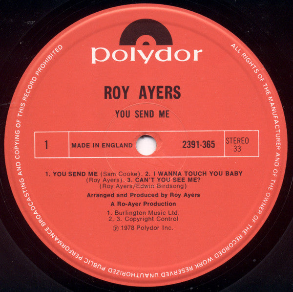 Roy Ayers : You Send Me (LP, Album)