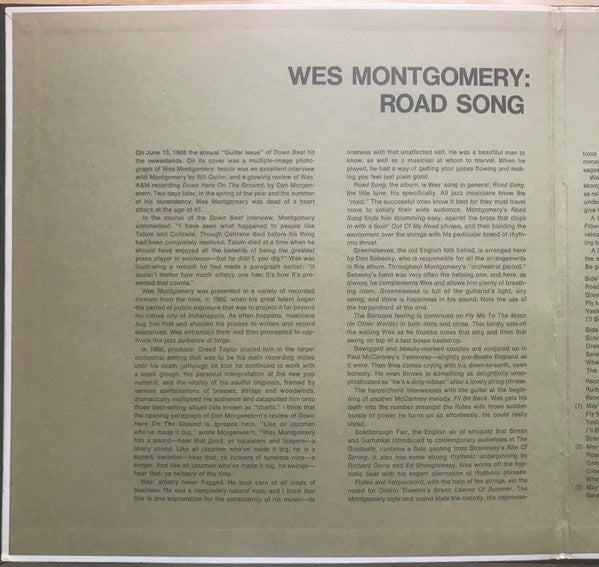 Wes Montgomery : Road Song (LP, Album, Pit)