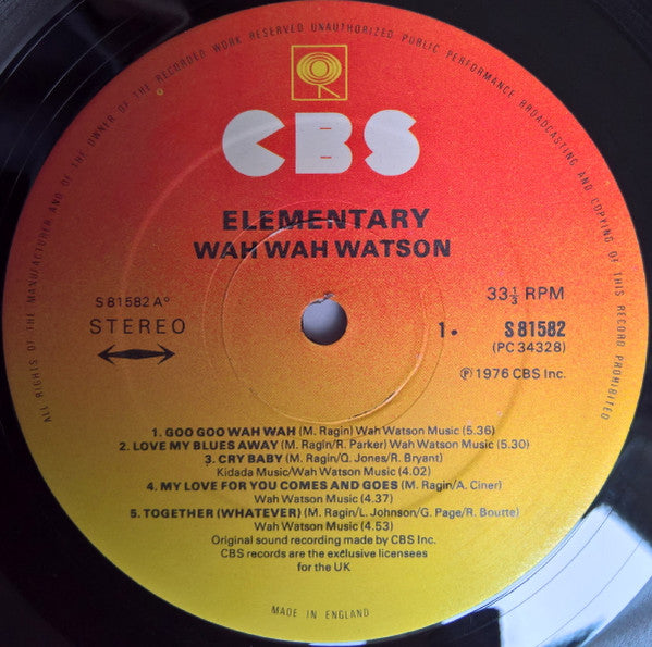 Melvin "Wah Wah" Watson : Elementary (LP, Album)