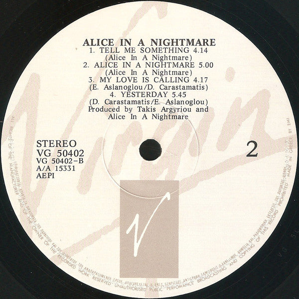 Alice In A Nightmare : Alice In A Nightmare (LP, Album)