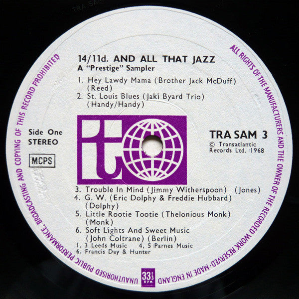 Various : 15/5 And All That Jazz - A Prestige Sampler (LP, Comp, Smplr)