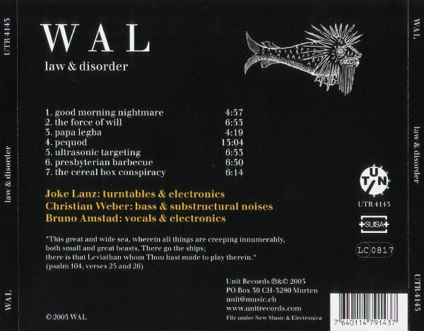 WAL : Law & Disorder (CD)