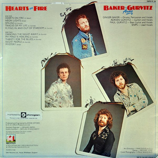 Baker Gurvitz Army : Hearts On Fire (LP, Album)
