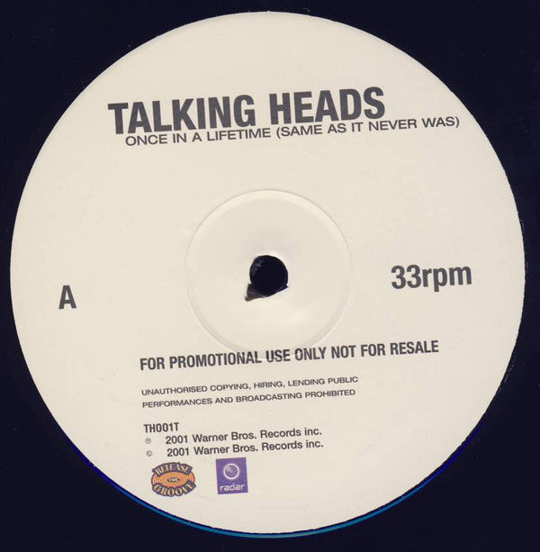 Talking Heads : Once In A Lifetime (Same As It Never Was) (12", Promo)