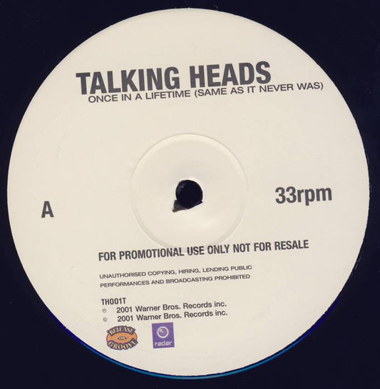 Talking Heads : Once In A Lifetime (Same As It Never Was) (12", Promo)