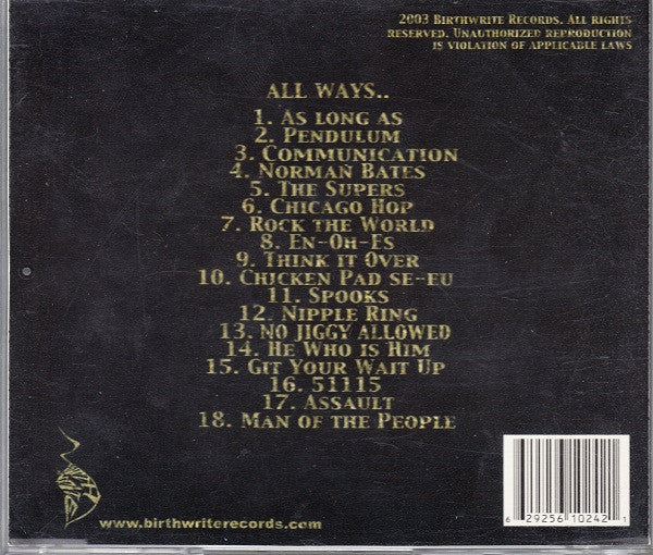 Nacrobats : All Ways (CD, Album)
