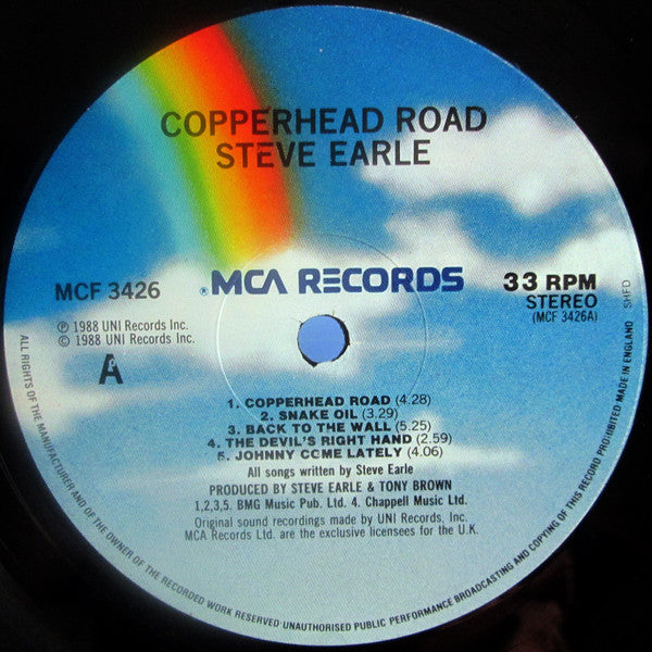 Steve Earle : Copperhead Road (LP, Album)