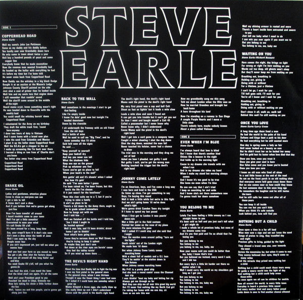 Steve Earle : Copperhead Road (LP, Album)