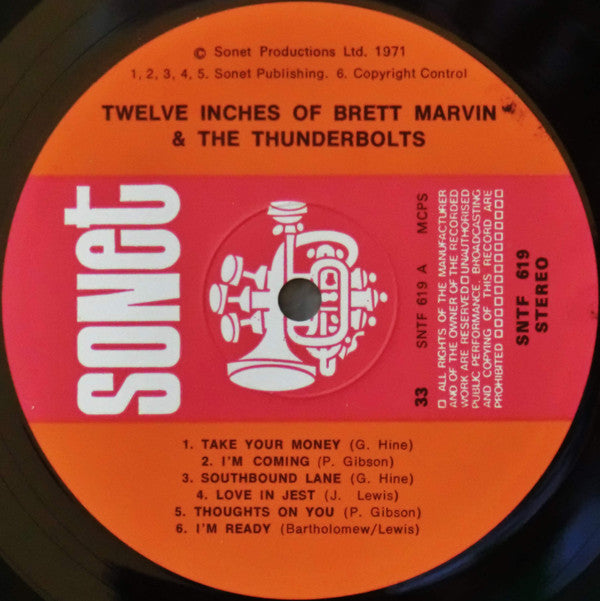 Brett Marvin And The Thunderbolts* : 12 Inches Of (LP, Album, Gat)